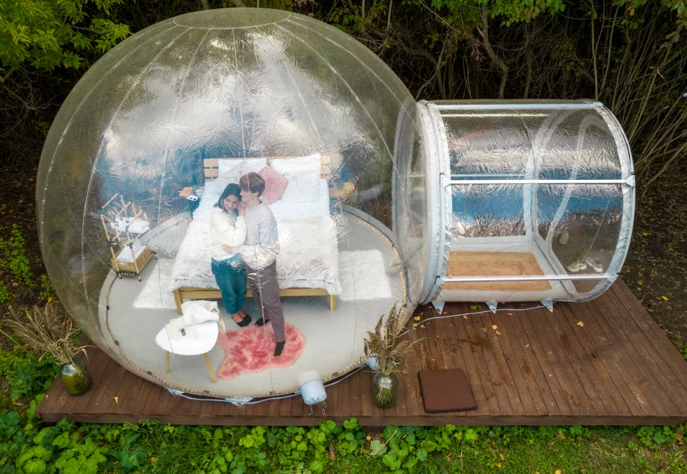 living in a bubble tent